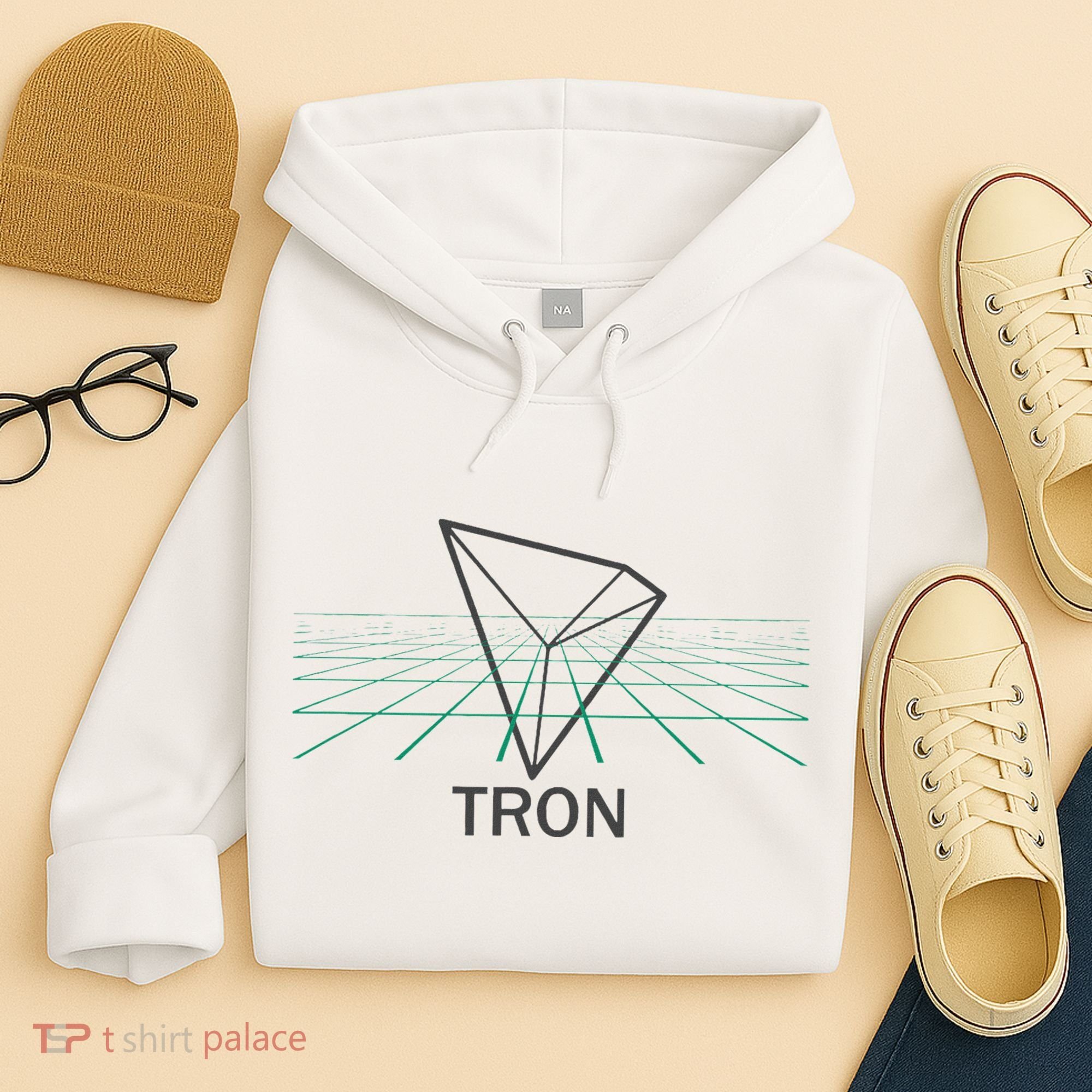 Tron Cryptocurrency Crypto 3d Grid Hoodie