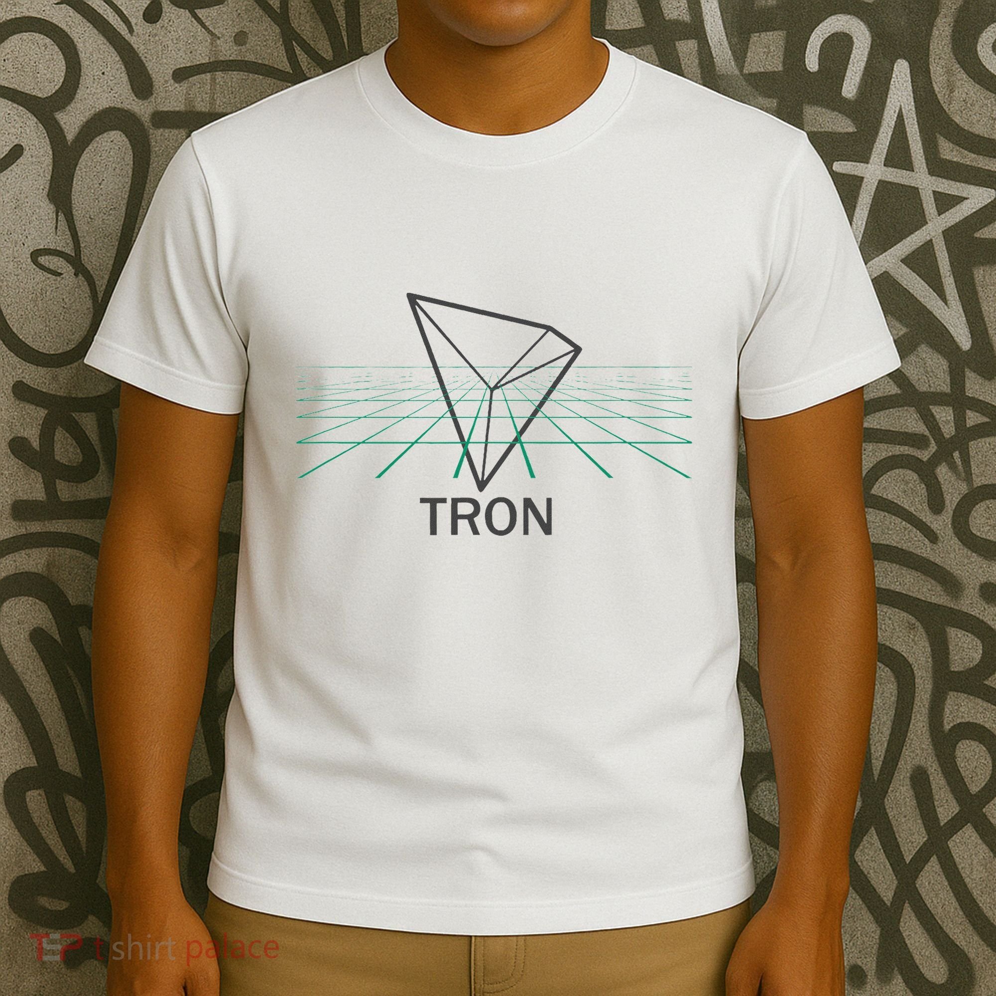 Tron Cryptocurrency Crypto 3d Grid T-Shirt