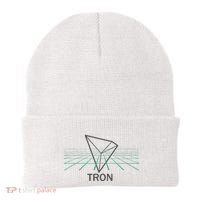 Tron Cryptocurrency Crypto 3d Grid Beanie thumb 0