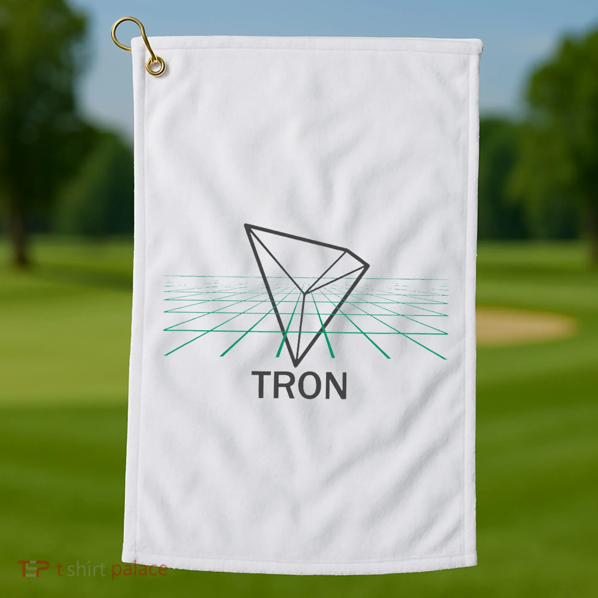 Tron Cryptocurrency Crypto 3d Grid Golf Towel
