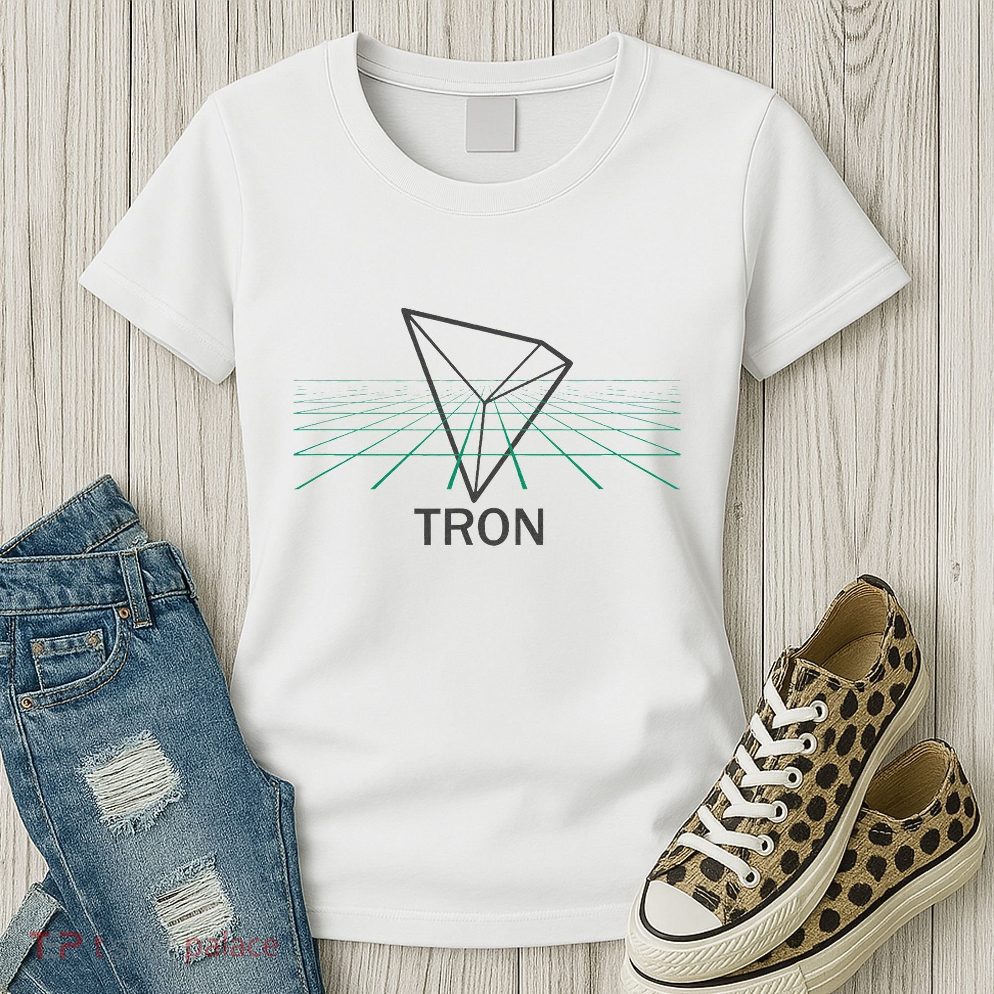 Tron Cryptocurrency Crypto 3d Grid Women's T-Shirt