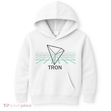 Tron Cryptocurrency Crypto 3d Grid Kids Hoodie