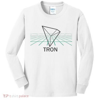 Tron Cryptocurrency Crypto 3d Grid Kids Long Sleeve Shirt