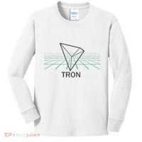 Tron Cryptocurrency Crypto 3d Grid Kids Long Sleeve Shirt thumb 0