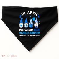 Teachers Cute Child Abuse Prevention Awareness Blue USA-Made Doggie Bandana thumb 0