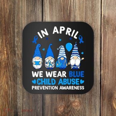 Teachers Cute Child Abuse Prevention Awareness Blue Coaster