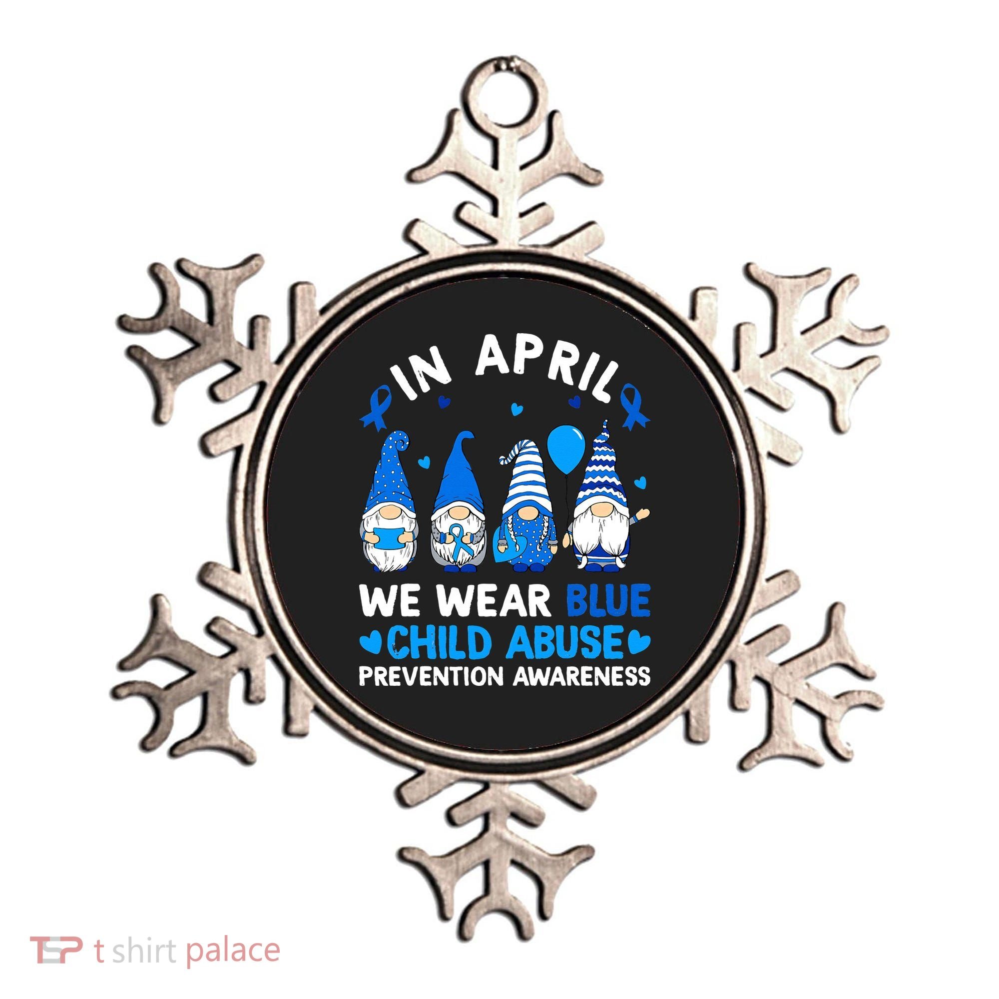 Teachers Cute Child Abuse Prevention Awareness Blue Ornament