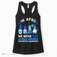 Teachers Cute Child Abuse Prevention Awareness Blue Women's Tank Top thumb 0