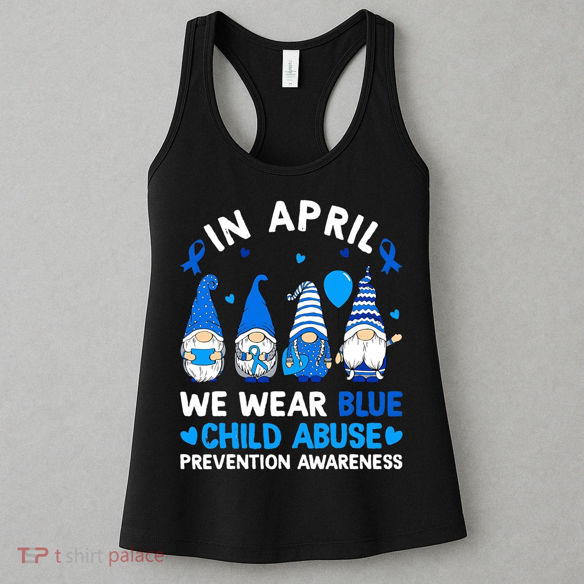 Teachers Cute Child Abuse Prevention Awareness Blue Women's Tank Top