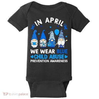 Teachers Cute Child Abuse Prevention Awareness Blue Baby Bodysuit