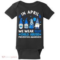 Teachers Cute Child Abuse Prevention Awareness Blue Baby Bodysuit thumb 0