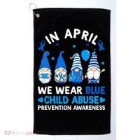 Teachers Cute Child Abuse Prevention Awareness Blue Golf Towel thumb 0