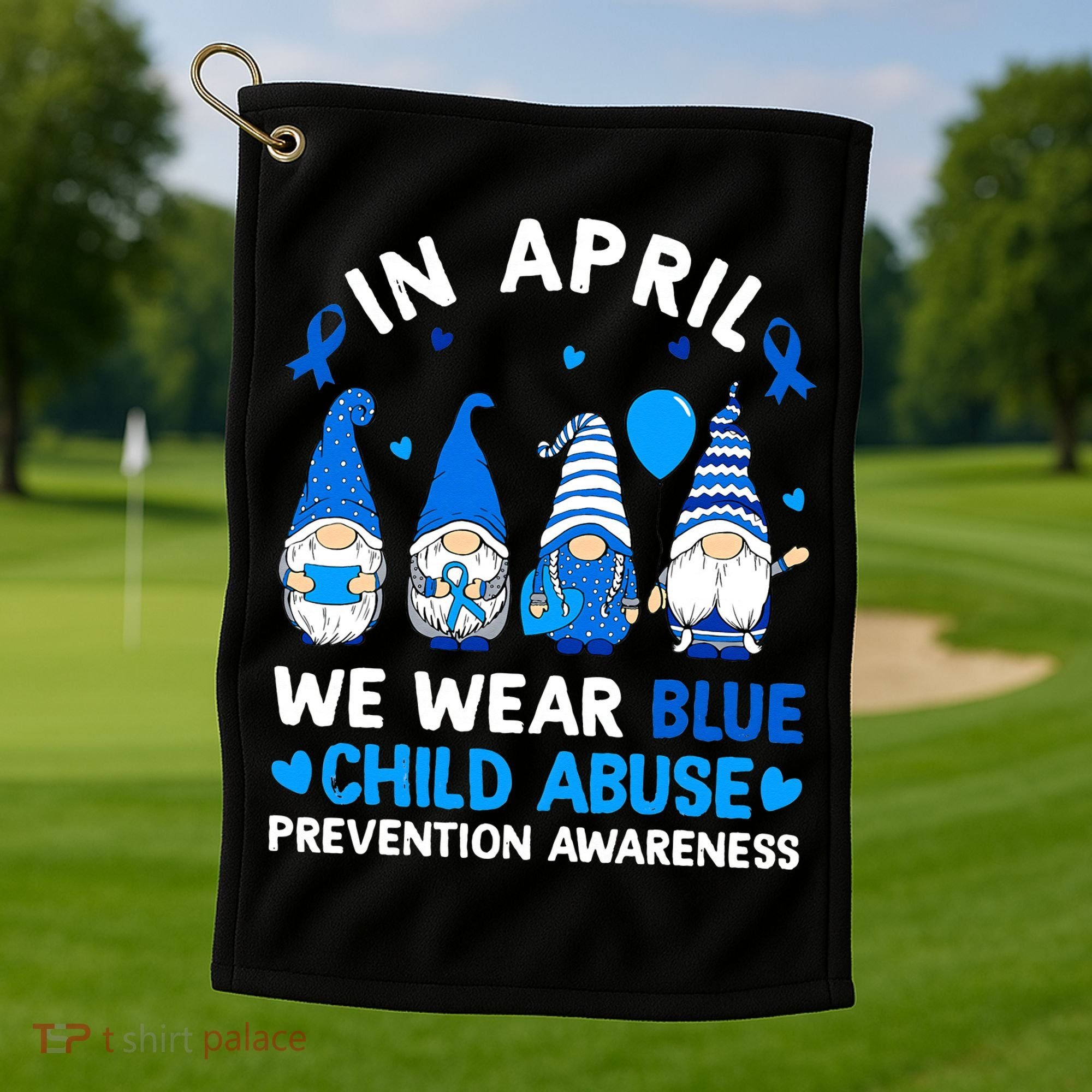 Teachers Cute Child Abuse Prevention Awareness Blue Golf Towel