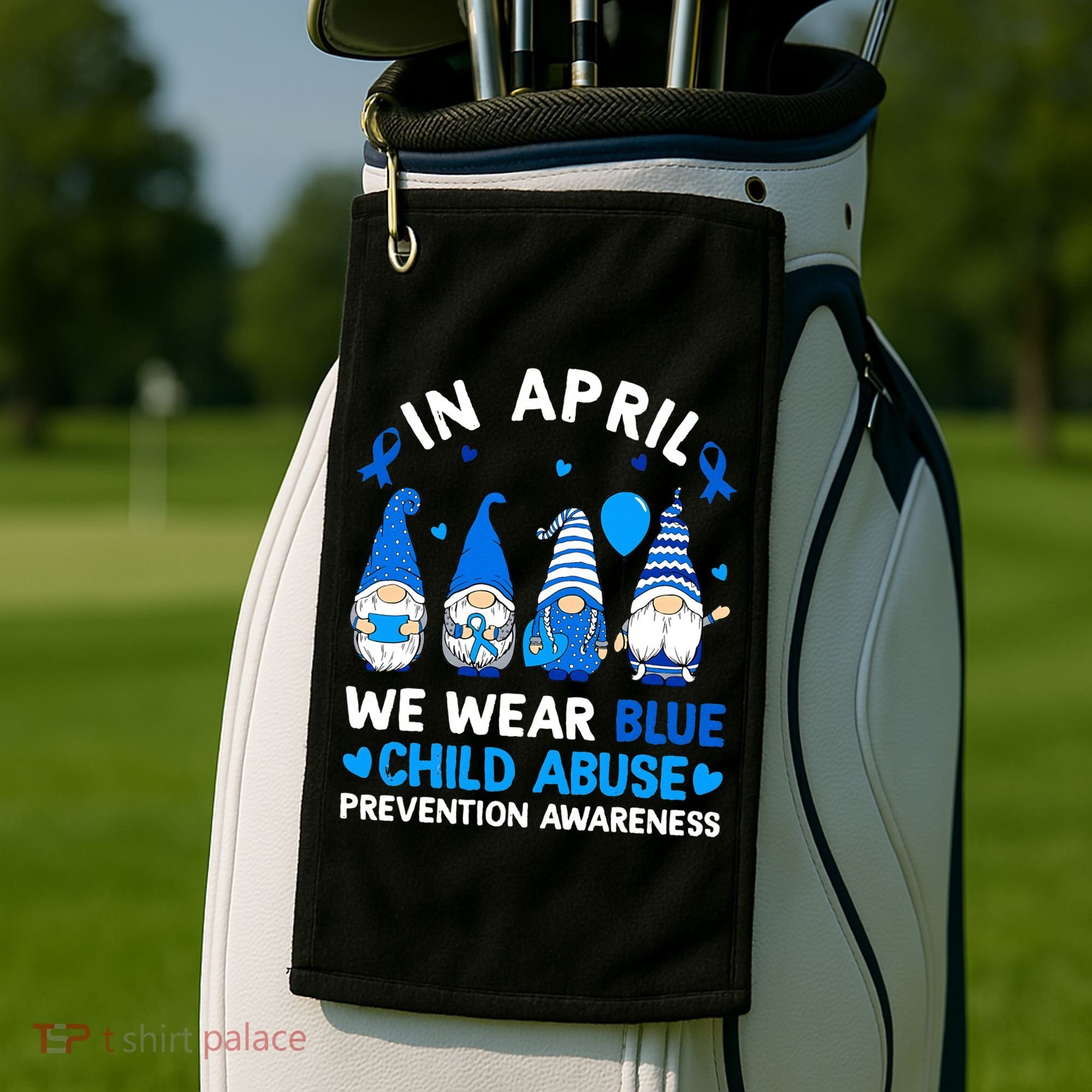 Teachers Cute Child Abuse Prevention Awareness Blue Golf Towel