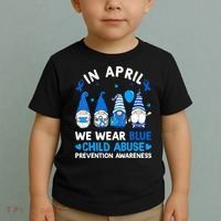 Teachers Cute Child Abuse Prevention Awareness Blue Toddler T-Shirt thumb 2