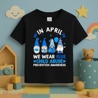 Teachers Cute Child Abuse Prevention Awareness Blue Toddler T-Shirt thumb 3