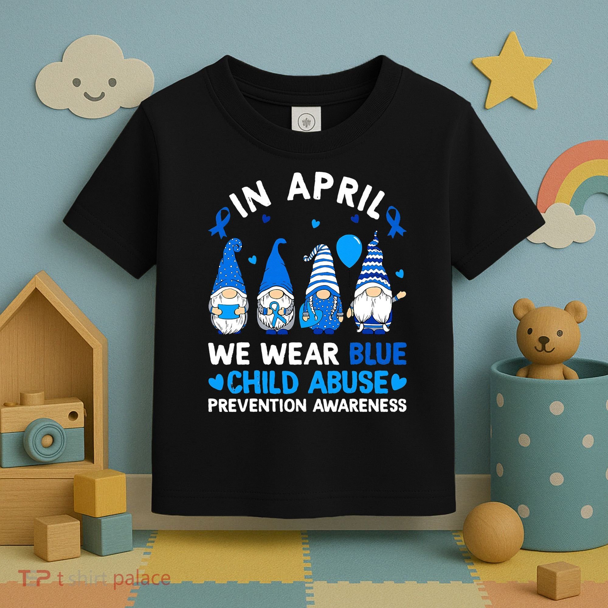 Teachers Cute Child Abuse Prevention Awareness Blue Toddler T-Shirt