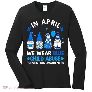 Teachers Cute Child Abuse Prevention Awareness Blue Women's Long Sleeve Shirt