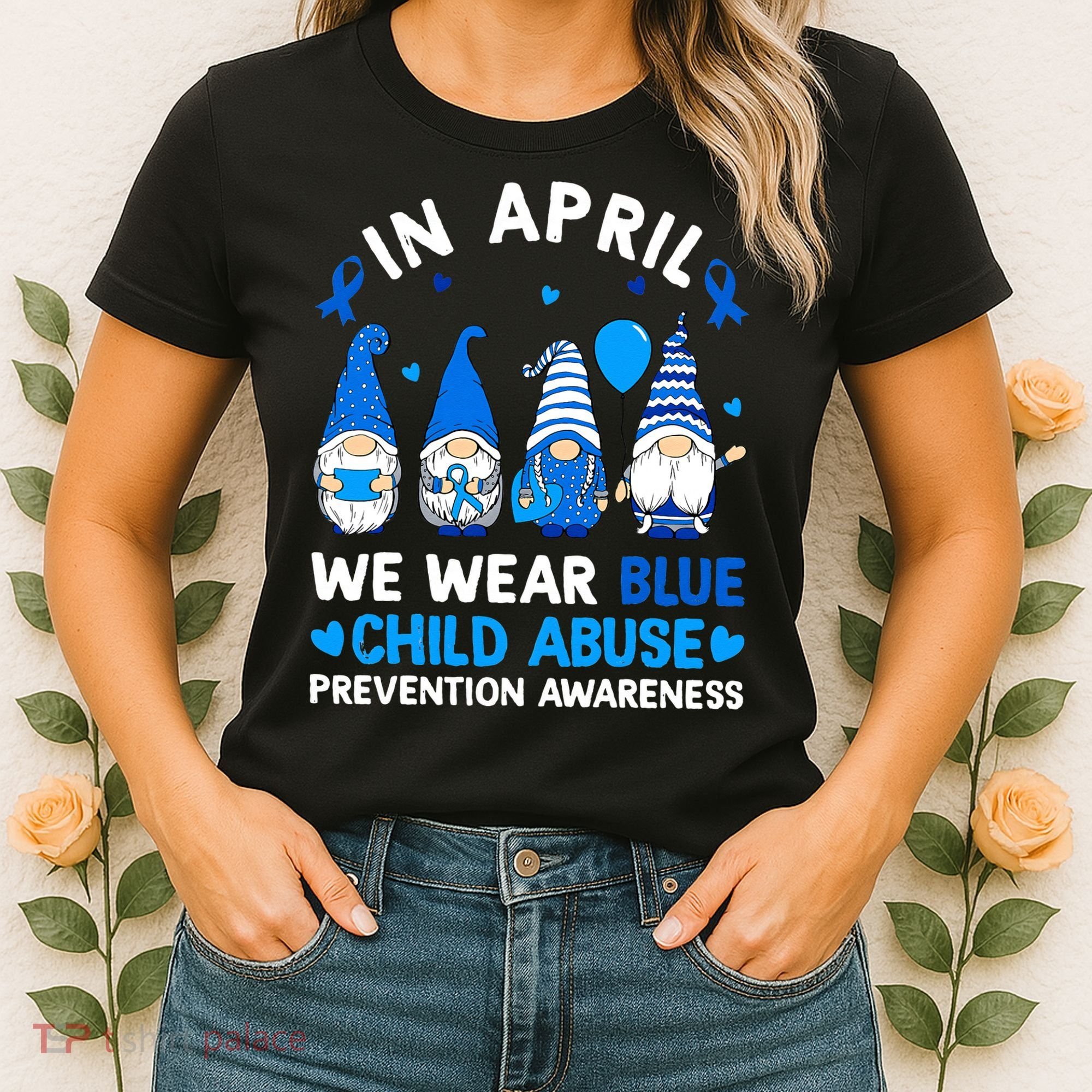 Teachers Cute Child Abuse Prevention Awareness Blue Women's T-Shirt