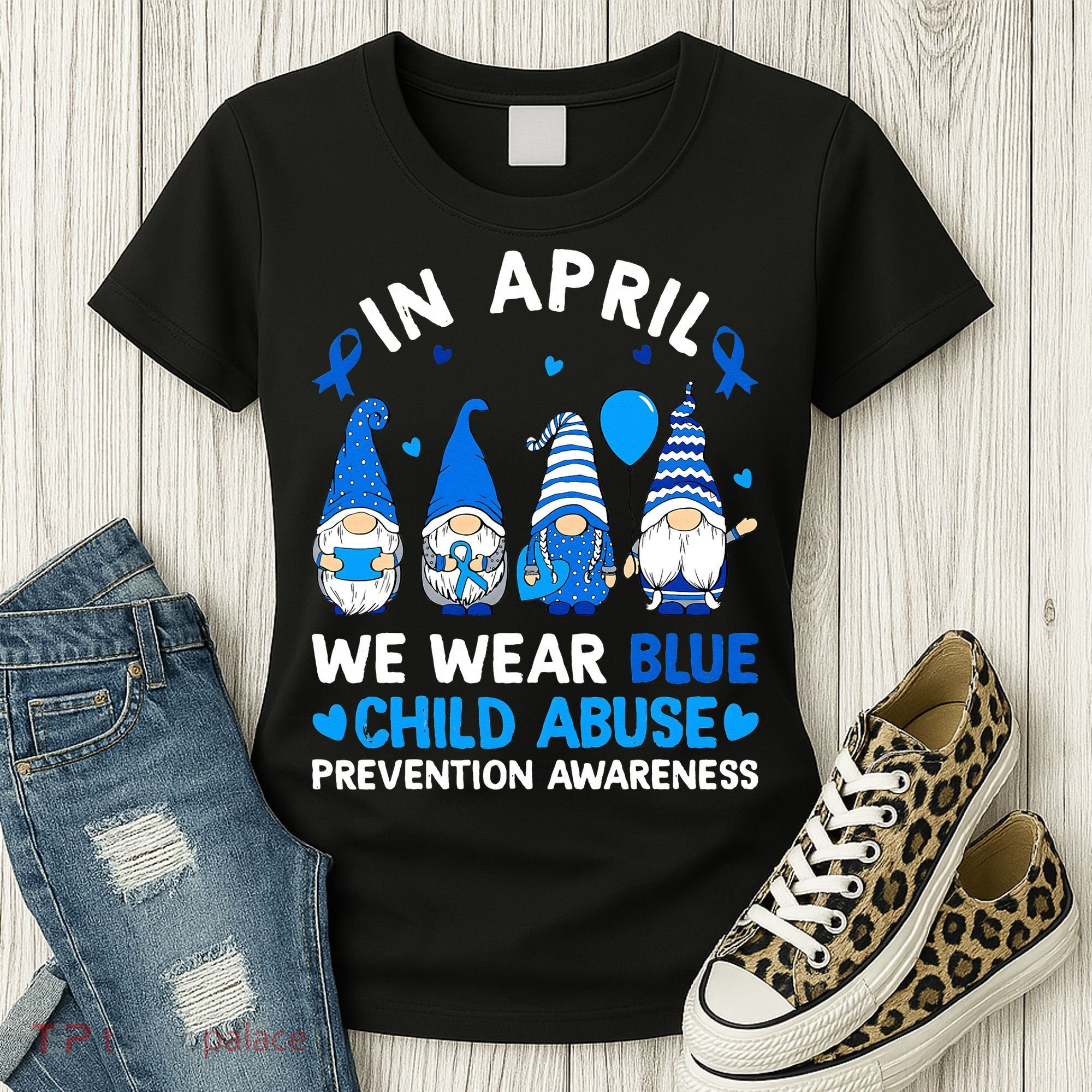Teachers Cute Child Abuse Prevention Awareness Blue Women's T-Shirt