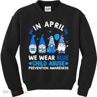 Teachers Cute Child Abuse Prevention Awareness Blue Kids Sweatshirt thumb 0