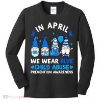 Teachers Cute Child Abuse Prevention Awareness Blue Kids Long Sleeve Shirt thumb 0