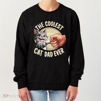 The Coolest Cat Dad Ever FatherS Day Women's Sweatshirt thumb 0