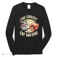 The Coolest Cat Dad Ever FatherS Day Long Sleeve Shirt thumb 0