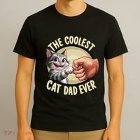 The Coolest Cat Dad Ever FatherS Day T-Shirt thumb 3