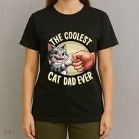 The Coolest Cat Dad Ever FatherS Day T-Shirt thumb 4