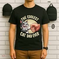 The Coolest Cat Dad Ever FatherS Day T-Shirt thumb 6
