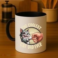 The Coolest Cat Dad Ever FatherS Day Coffee Mug thumb 4