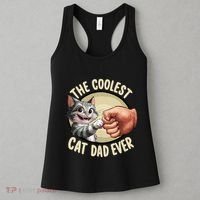 The Coolest Cat Dad Ever FatherS Day Women's Tank Top thumb 3