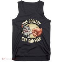 The Coolest Cat Dad Ever FatherS Day Tank Top thumb 0