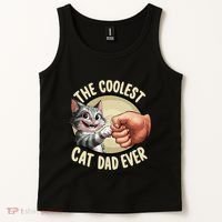 The Coolest Cat Dad Ever FatherS Day Tank Top thumb 2