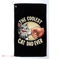 The Coolest Cat Dad Ever FatherS Day Golf Towel thumb 0