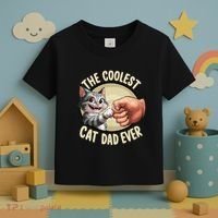 The Coolest Cat Dad Ever FatherS Day Toddler T-Shirt thumb 3