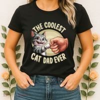 The Coolest Cat Dad Ever FatherS Day Women's T-Shirt thumb 2