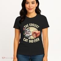 The Coolest Cat Dad Ever FatherS Day Women's T-Shirt thumb 4