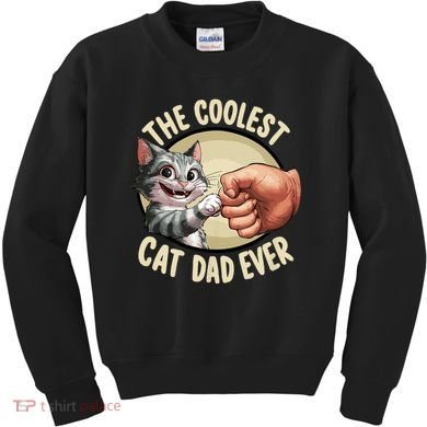 The Coolest Cat Dad Ever FatherS Day Kids Sweatshirt