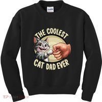 The Coolest Cat Dad Ever FatherS Day Kids Sweatshirt thumb 0