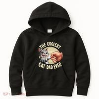 The Coolest Cat Dad Ever FatherS Day Kids Hoodie thumb 0