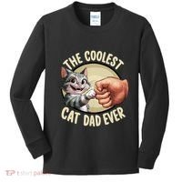 The Coolest Cat Dad Ever FatherS Day Kids Long Sleeve Shirt thumb 0