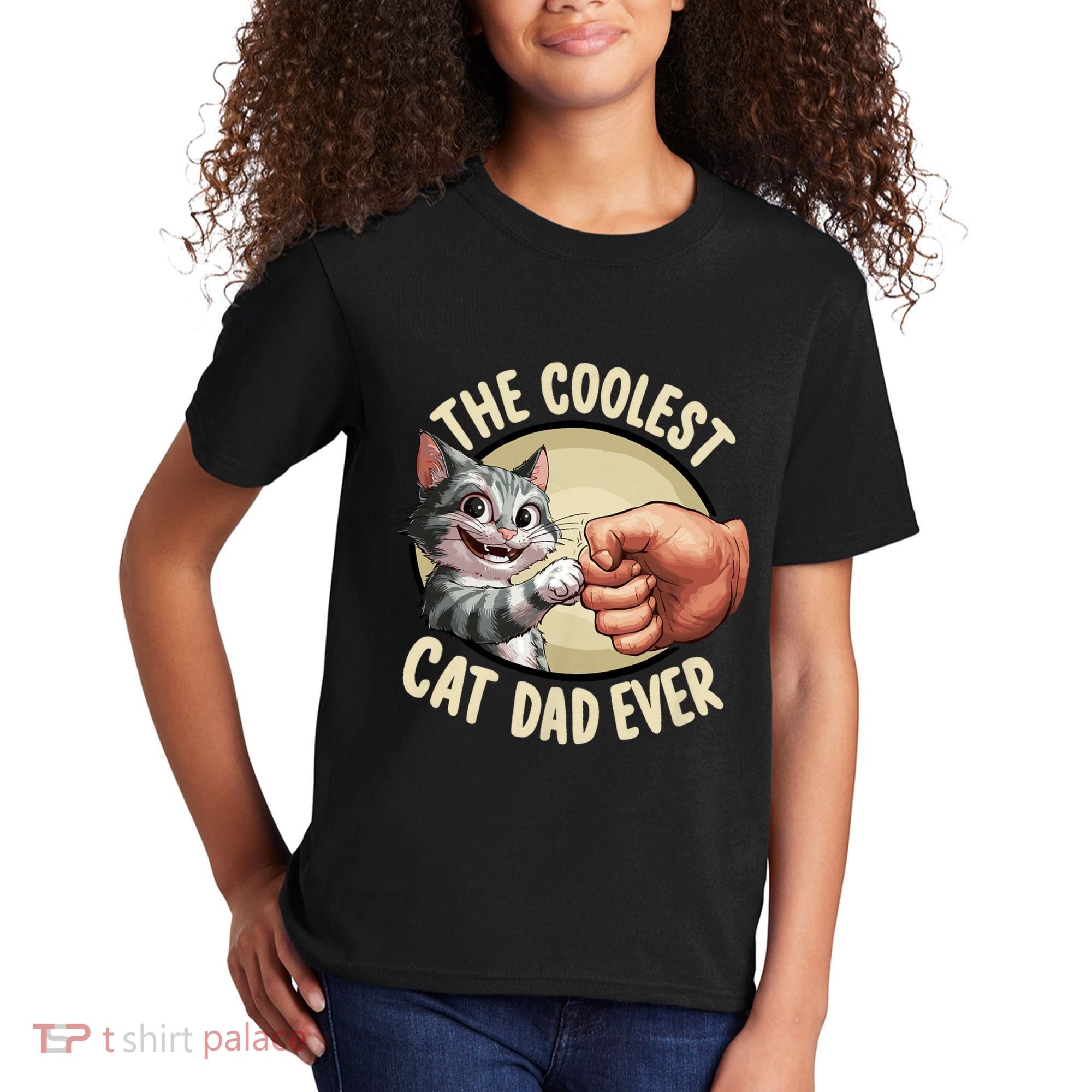 The Coolest Cat Dad Ever FatherS Day Kids T-Shirt