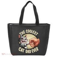 The Coolest Cat Dad Ever FatherS Day Tote Bag thumb 0