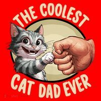 The Coolest Cat Dad Ever FatherS Day Santa Hat thumb 1