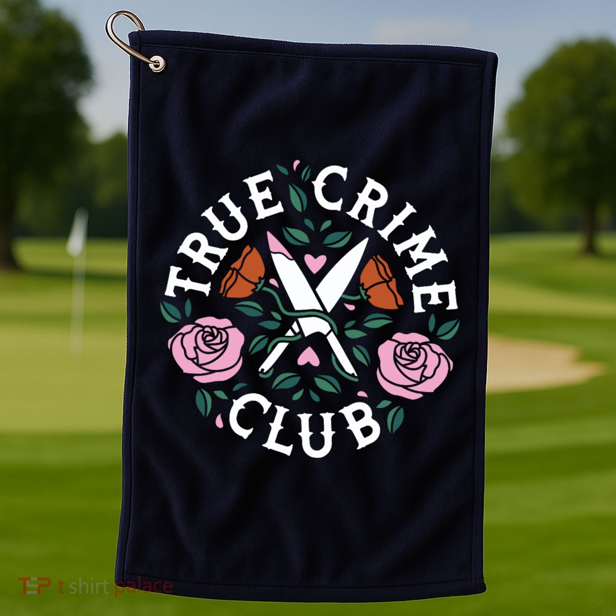 True Crime Club Funny True Crime Fan Golf Towel