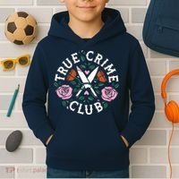 True Crime Club Funny True Crime Fan Kids Hoodie thumb 2