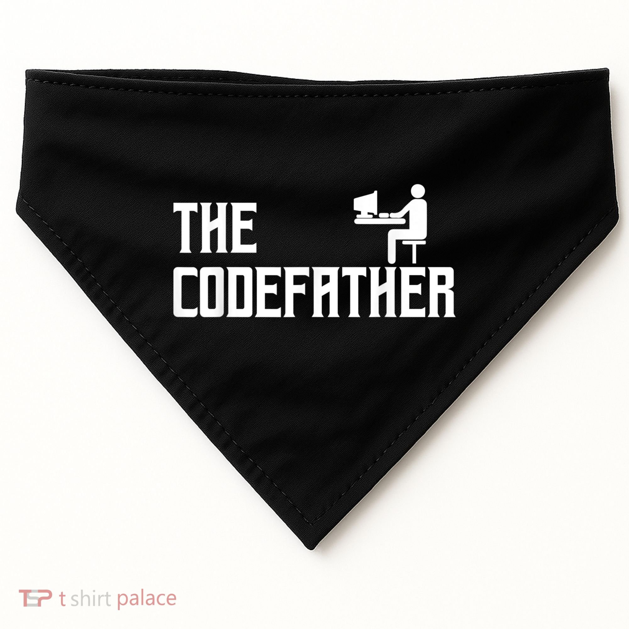 The Codefather Coding Coder Developer Computer Nerd USA-Made Doggie Bandana