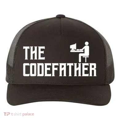 The Codefather Coding Coder Developer Computer Nerd Yupoong Adult 5-Panel Trucker Hat